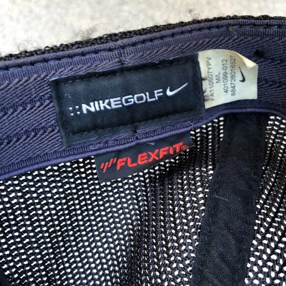 NIKE GOLF Trucker Hat Men's M/L FlexFit Black VR 20XI Embroidered Cap - Picture 2 of 7